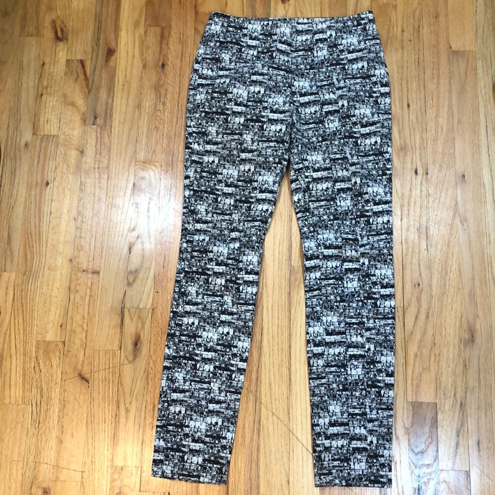 Diane von furstenberg black and white abstract pants